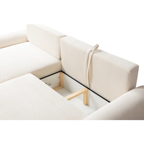 Narożnik z funkcją spania NABOO Tkanina Onega 28